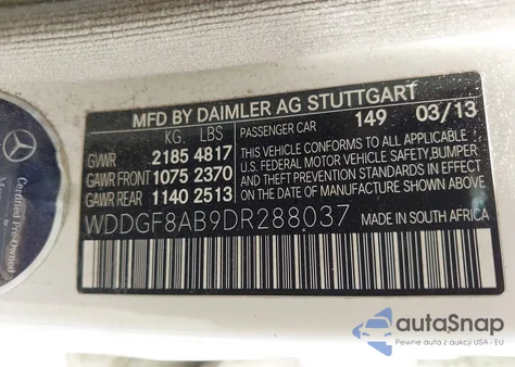 2013 Mercedes-Benz C 300 Luxury 4Matic/Sport 4Matic z USA, uszkodzony, nr VIN WDDGF8AB9DR288037